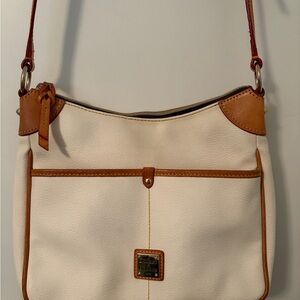 Dooney & Bourke White and Tan Shoulder Bag